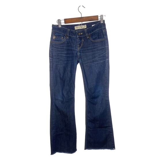 TRF Denim Rules Denim - Denim Rules TRF size 4 women's blue jeans denim flare boot cut raw edge dark wsh